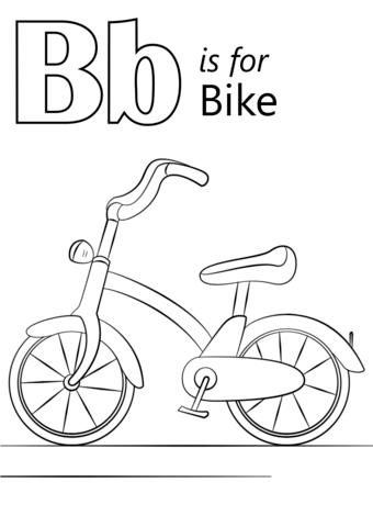 Letter B Is For Bike Coloring Page